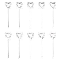 30Pcs Silver Stainless Steel Fruit Picks Heart Cocktail Sticks