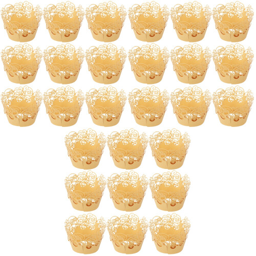 3 Pack Cake Wedding Topper Cupcake Liners For Baking Golden 2