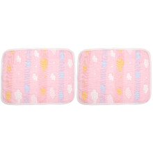 2Pcs Breathable Pink Baby Bed Underpads Washable Cotton Fiber Pads