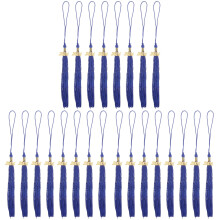 24Pcs Blue Graduation Cap Tassels Pendant DIY Academic Hat Decorations
