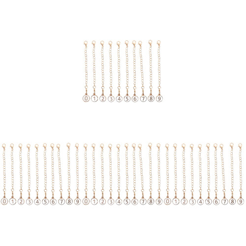 40Pcs Unique White Number Charms Chain Handheld Water Bottle Pendant