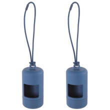 2Pcs Lightweight Dog Poop Bag Dispenser Dark Blue Portable Pet Holder