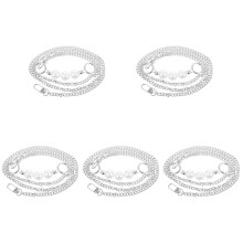 5Pcs Silver Faux Pearl Bag Chains Durable DIY Handbag Strap Extenders