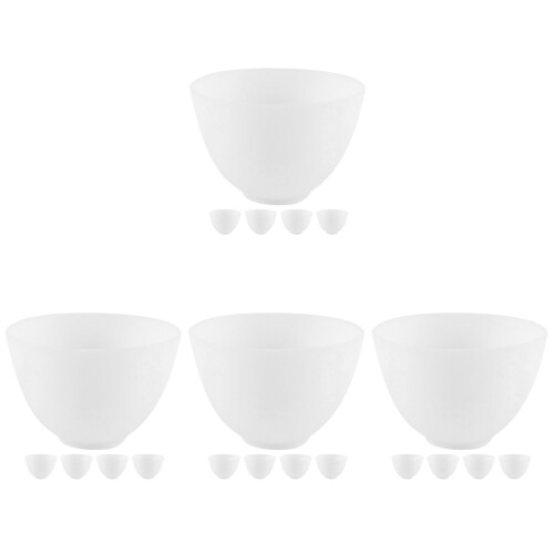 20Pcs Smooth Silicone Mask Mixing Bowls White Storage Tool for Face