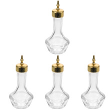 4Pcs Practical Golden Glass Bitters Bottles for Household and Bar Use