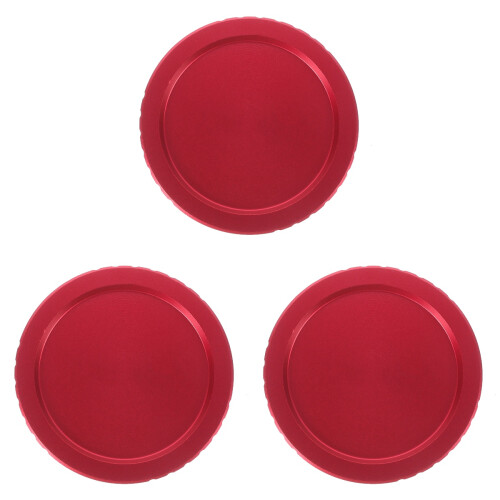 3Pcs Threaded Aluminum Caps Red Telescope Eyepiece Dust Covers