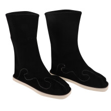 1Pair Men Black Hanfu Boots Midcalf Chinese Traditional Costume Shoes