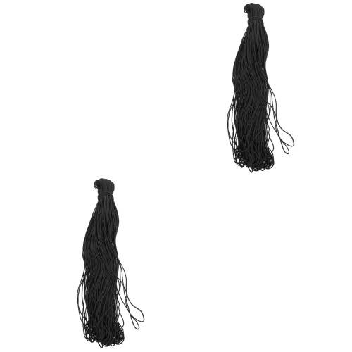 2Pcs Black Bungee Cord Elastic Rope for Clothes Soft Stretch Strings 2