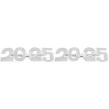 2Pcs Silver ABS 2025 New Year Party Eyeglasses Fun Photo Props