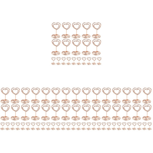 80Pcs Metal Table Number Holders Rose Gold Memo Clips for Photo Cards