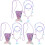 3Sets Paarse Kralen Schelp Ketting En Armband Set 1