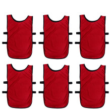 12Pcs Quick-Dry Football Training Vests Red Breathable Game Waistcoat