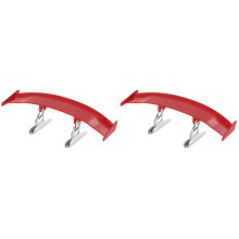 2Pcs Easy Install Red ABS Car Tail Wing Rear Spoiler Durable Decor