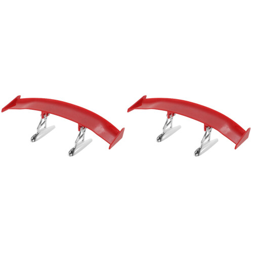 2Pcs Easy Install Red ABS Car Tail Wing Rear Spoiler Durable Decor