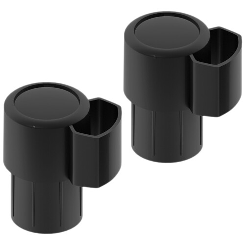 2Pcs Black Plastic Bent Neck Key End Caps for Tenor Saxophone