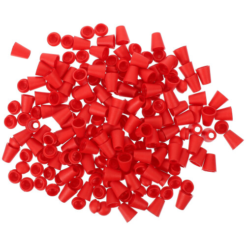 200Pcs Red Plastic Cord Locks Drawstring Stoppers for Clothing Decor 1