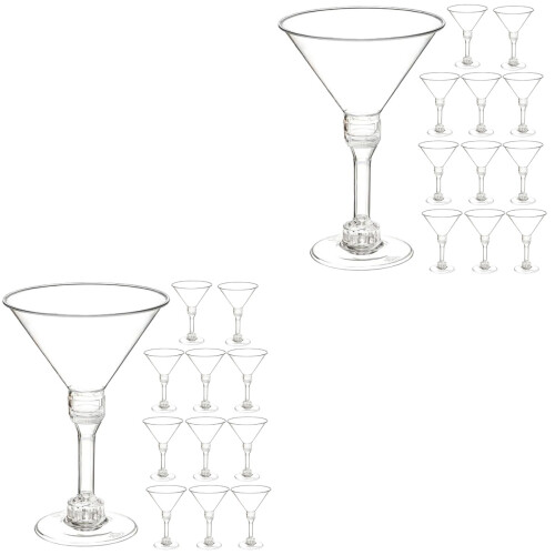 30Pcs Transparent Beverage Cups Durable Plastic Wine Goblets for Party 2