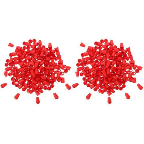 200Pcs Red Plastic Cord Locks Drawstring Stoppers for Clothing Decor