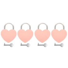 4Sets Small Pink Love Padlocks with Key Decorative Locks for Travel