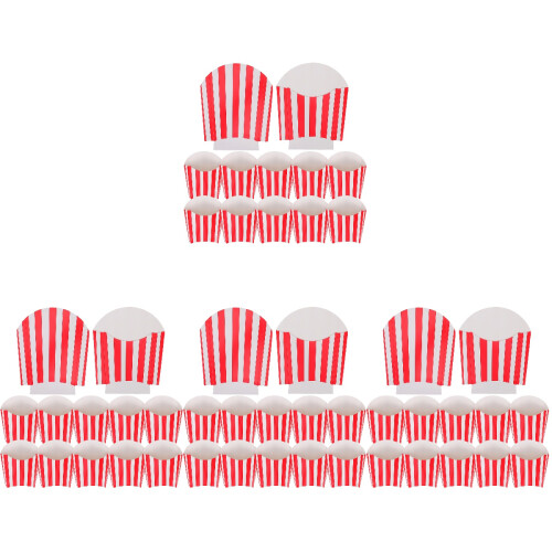 200Pcs Paper Popcorn Boxes Assorted Colors Party Snack Holders
