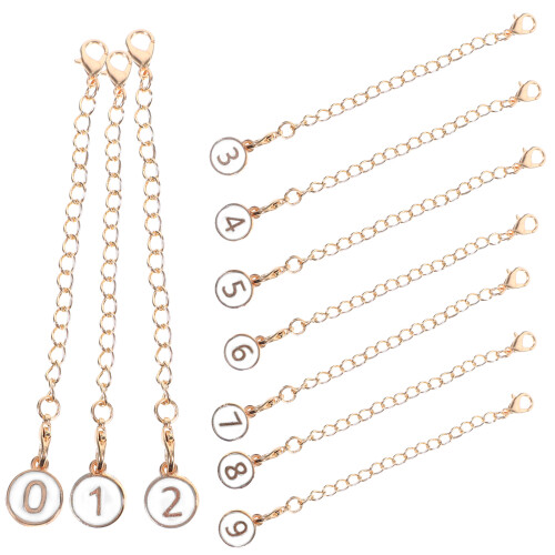 40Pcs Unique White Number Charms Chain Handheld Water Bottle Pendant 1