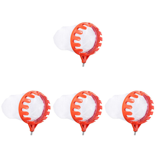 4Pcs Orange Plastic Fruit Picker Basket Detachable for Garden Use