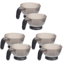 6Pcs Black Plastic Hair Dye Mixing Bowls for Salon and DIY Use