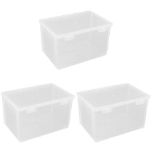 3Pcs Transparent Bread Box Plastic Fresh Keep Holder for Home Fridge