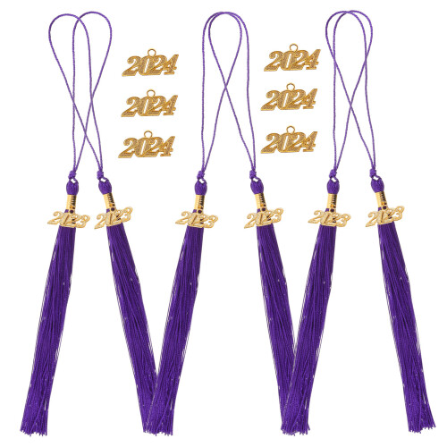 2Sets Polyester Graduation Tassels 2023 DIY Assorted Colors Durable 1