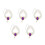 5Pcs Purple Adjustable Pet Necklaces Double Layer Pearl Collars 4