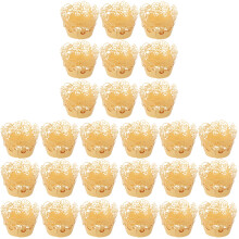 3 Pack Cake Wedding Topper Cupcake Liners For Baking Golden