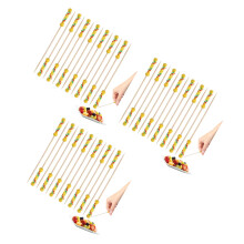 300Pcs Smooth Bamboo Cocktail Picks Yellow Party Food Accessories