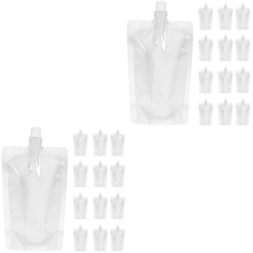 60Pcs Clear Drinking Flasks Foldable Leakproof Liquor Pouch