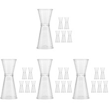 24Pcs Transparent Reusable Reusable Double Jiggers Bar Cocktail Measuring Cups