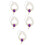 5Pcs Purple Adjustable Pet Necklaces Double Layer Pearl Collars 5