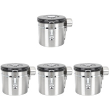 4Pcs Multi-Function Silver Stainless Steel Storage Canister for Home