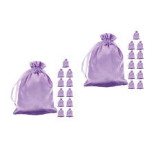 24Pcs Violet Satin Travel Wig Bags Drawstring Hair Tools Storage Bags