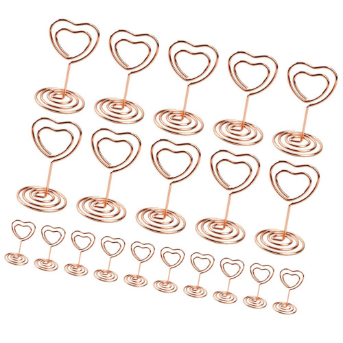 80Pcs Metal Table Number Holders Rose Gold Memo Clips for Photo Cards 1