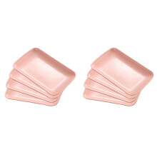 8Pcs Pink Fiber Dinner Plates Household Serving Dishes