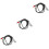 3Pcs Practical Black Audio Transferring Cable for Guitar Mic 5