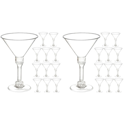 30Pcs Transparent Beverage Cups Durable Plastic Wine Goblets for Party