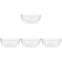 4Pcs Transparent Pc Salad Bowls Decorative Reusable Dessert Bowls