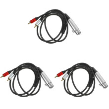 3Pcs Practical Black Audio Transferring Cable for Guitar Mic