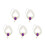 5Pcs Purple Adjustable Pet Necklaces Double Layer Pearl Collars 1