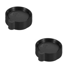 20Pcs Black Plastic Garden Pot Saucer with Handle, Wide Edge Drip Tray