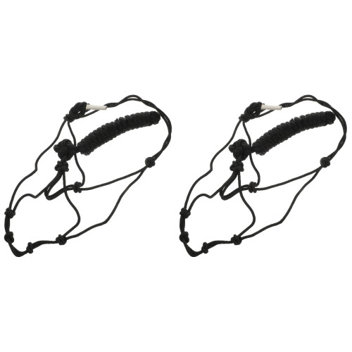 2Pcs Black Braided Rope Halters Strong Durable Use