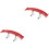 2Pcs Easy Install Red ABS Car Tail Wing Rear Spoiler Durable Decor 4