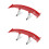 2Pcs Easy Install Red ABS Car Tail Wing Rear Spoiler Durable Decor 6