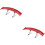 2Pcs Easy Install Red ABS Car Tail Wing Rear Spoiler Durable Decor 7