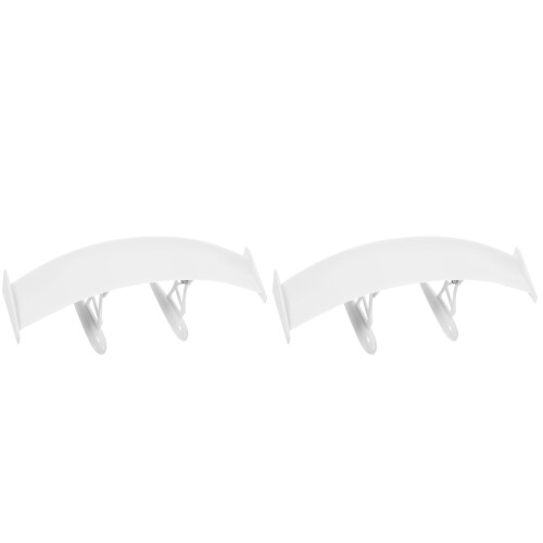 2Pcs White Car Rear Tail Wing ABS Durable Universal Car Spoiler
